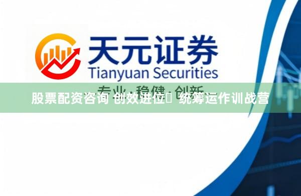 股票配资咨询 创效进位・统筹运作训战营